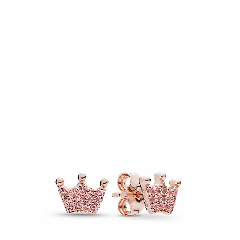 Cercei Cu Surub Pandora Rose™ Enchanted Crowns Roz (HDT7rmc1)